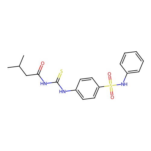 3-methyl-N-[[4-(phenylsulfamoyl)phenyl]carbamothioyl]butanamide structure