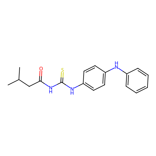 N-[(4-anilinophenyl)carbamothioyl]-3-methylbutanamide structure
