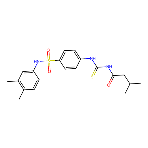 N-({4-[(3,4-dimethylphenyl)sulfamoyl]phenyl}carbamothioyl)-3-methylbutanamide structure