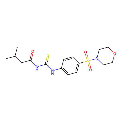 3-methyl-N-[(4-morpholin-4-ylsulfonylphenyl)carbamothioyl]butanamide structure