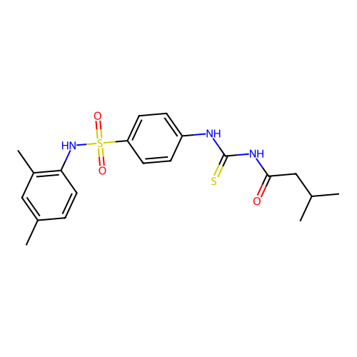 N-({4-[(2,4-dimethylphenyl)sulfamoyl]phenyl}carbamothioyl)-3-methylbutanamide structure