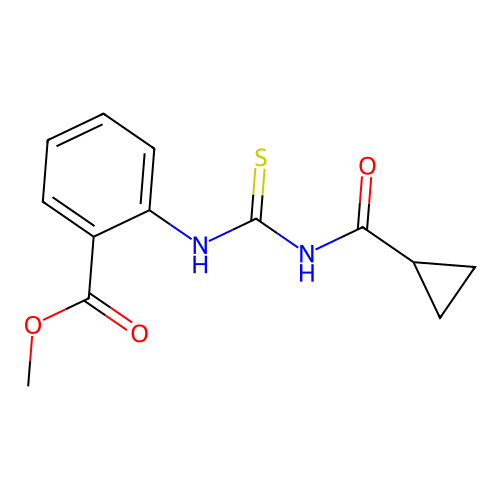 Methyl 2-({[(cyclopropylcarbonyl)amino]carbothioyl}amino)benzoate structure