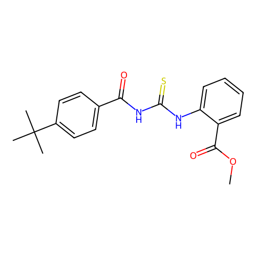 Methyl 2-[(4-tert-butylbenzoyl)carbamothioylamino]benzoate structure