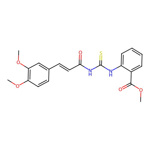 Methyl 2-[({[3-(3,4-dimethoxyphenyl)acryloyl]amino}carbothioyl)amino]benzoate structure