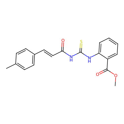 Methyl 2-[({[3-(4-methylphenyl)acryloyl]amino}carbothioyl)amino]benzoate structure