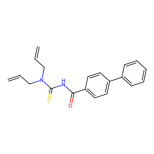 N,N-diallyl-N'-([1,1'-biphenyl]-4-ylcarbonyl)thiourea structure