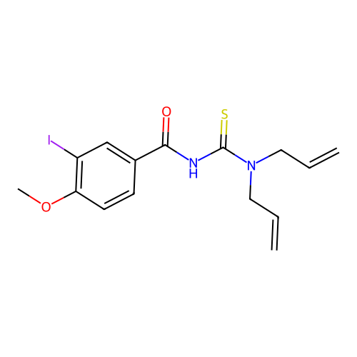 N,N-diallyl-N'-(3-iodo-4-methoxybenzoyl)thiourea structure