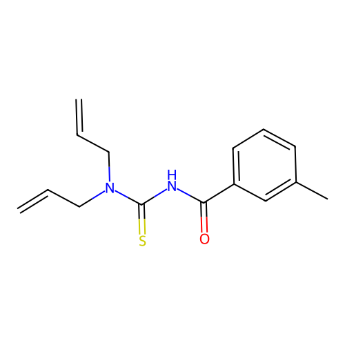 N,N-diallyl-N'-(3-methylbenzoyl)thiourea structure