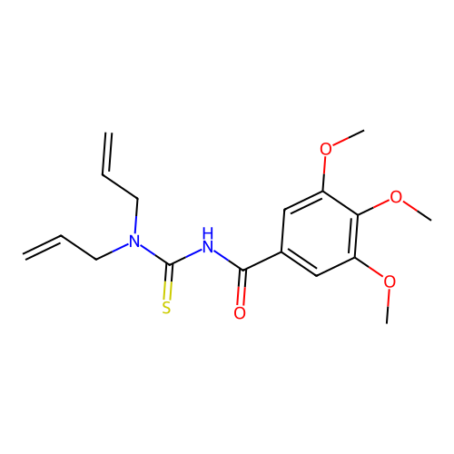 N,N-diallyl-N'-(3,4,5-trimethoxybenzoyl)thiourea structure