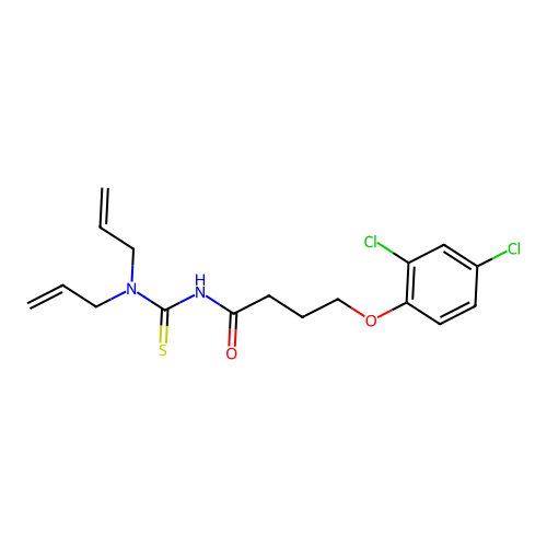 N,N-diallyl-N'-[4-(2,4-dichlorophenoxy)butanoyl]thiourea structure