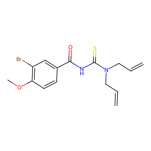 N,N-diallyl-N'-(3-bromo-4-methoxybenzoyl)thiourea structure