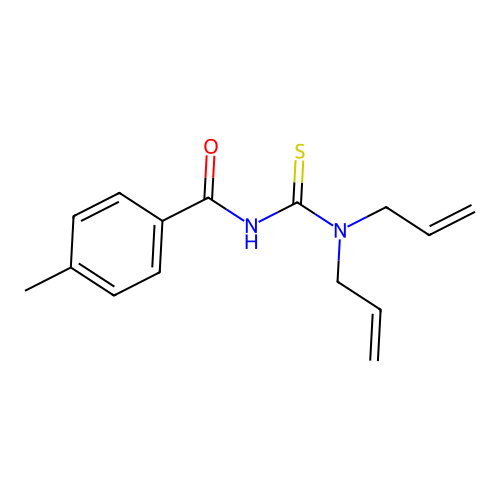 N,N-diallyl-N'-(4-methylbenzoyl)thiourea structure
