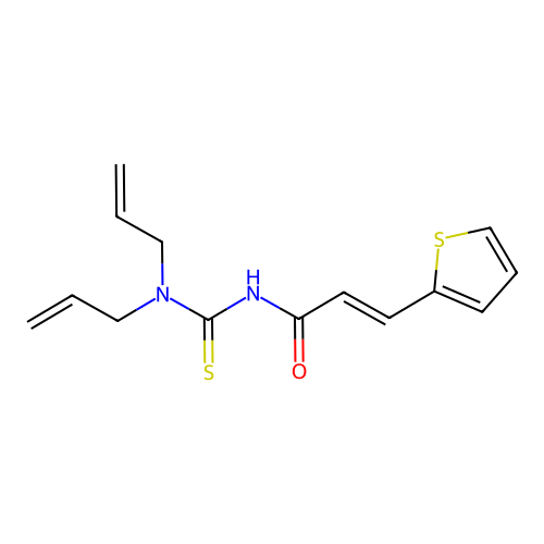 N,N-diallyl-N'-[3-(2-thienyl)acryloyl]thiourea structure