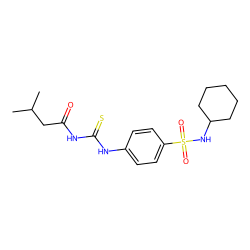 N-[[4-(cyclohexylsulfamoyl)phenyl]carbamothioyl]-3-methylbutanamide structure