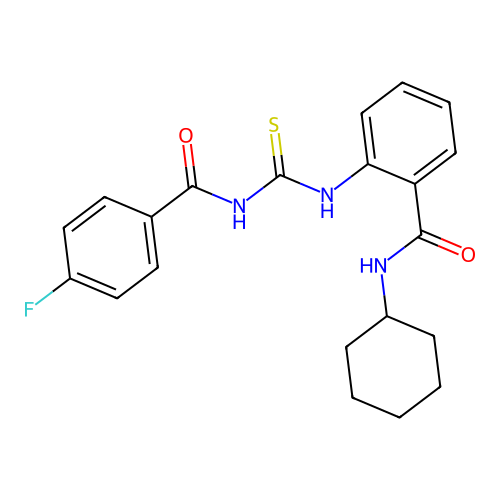 N-cyclohexyl-2-[(4-fluorobenzoyl)carbamothioylamino]benzamide structure