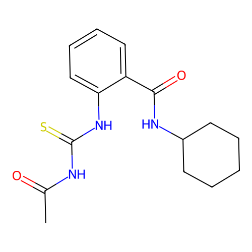 2-{[(acetylamino)carbothioyl]amino}-N-cyclohexylbenzamide structure