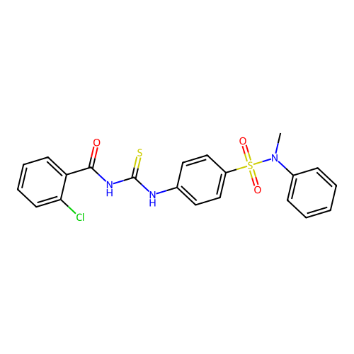 2-chloro-N-({4-[methyl(phenyl)sulfamoyl]phenyl}carbamothioyl)benzamide structure