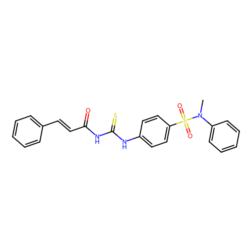 4-{[(cinnamoylamino)carbothioyl]amino}-N-methyl-N-phenylbenzenesulfonamide structure