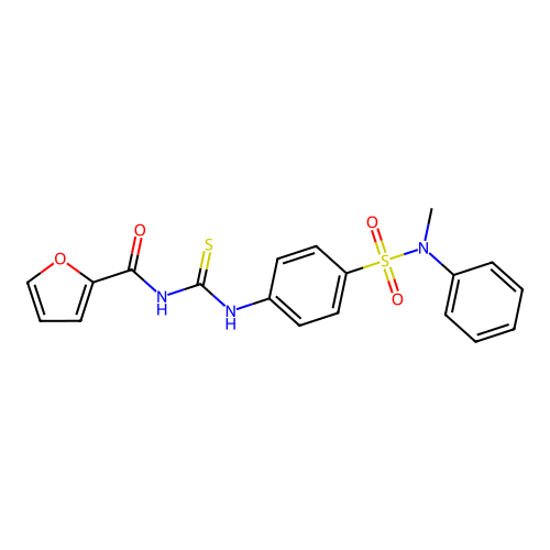 N-({4-[methyl(phenyl)sulfamoyl]phenyl}carbamothioyl)furan-2-carboxamide structure