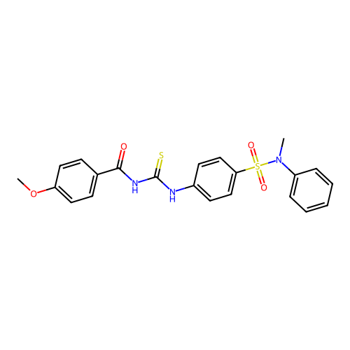 4-methoxy-N-({4-[methyl(phenyl)sulfamoyl]phenyl}carbamothioyl)benzamide structure