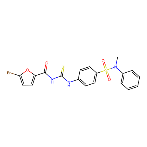 5-bromo-N-({4-[methyl(phenyl)sulfamoyl]phenyl}carbamothioyl)furan-2-carboxamide structure