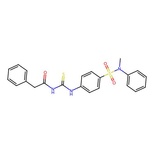 N-({4-[methyl(phenyl)sulfamoyl]phenyl}carbamothioyl)-2-phenylacetamide structure