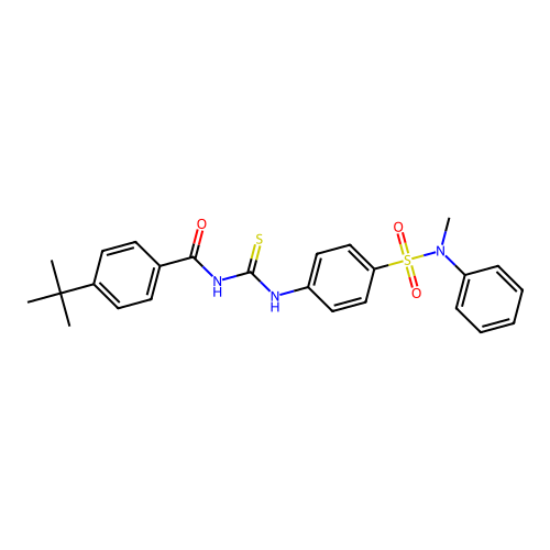 4-tert-butyl-N-({4-[methyl(phenyl)sulfamoyl]phenyl}carbamothioyl)benzamide structure
