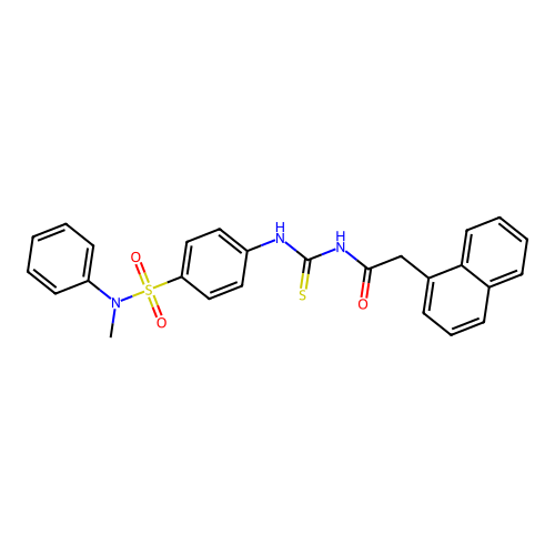 N-[[4-[methyl(phenyl)sulfamoyl]phenyl]carbamothioyl]-2-naphthalen-1-ylacetamide structure