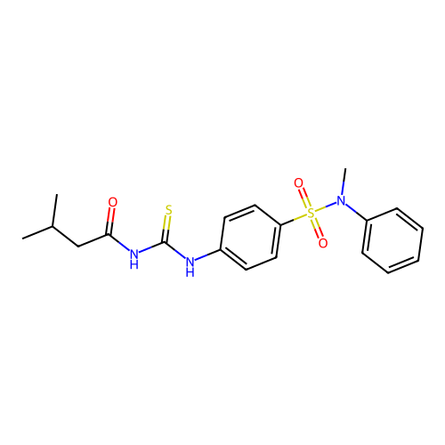 3-methyl-N-({4-[methyl(phenyl)sulfamoyl]phenyl}carbamothioyl)butanamide structure