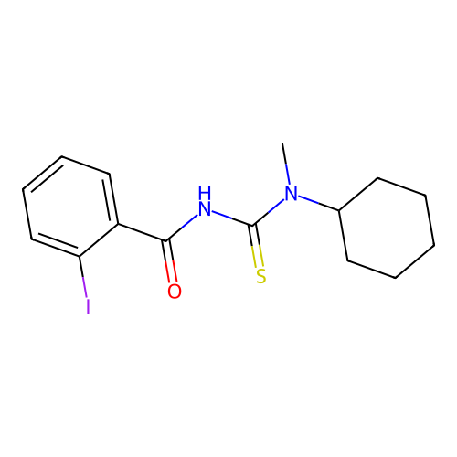 N-[cyclohexyl(methyl)carbamothioyl]-2-iodobenzamide structure