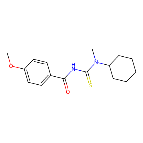 N-cyclohexyl-N'-(4-methoxybenzoyl)-N-methylthiourea structure