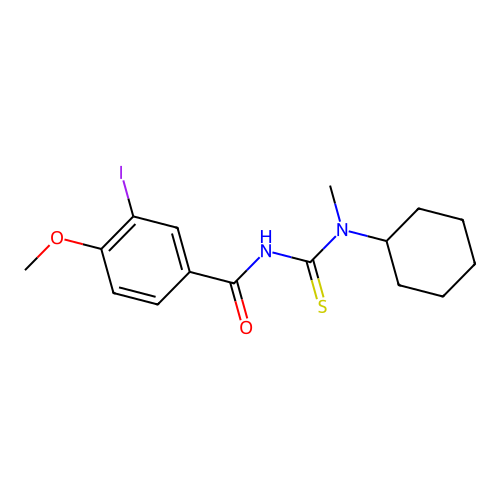 N-[cyclohexyl(methyl)carbamothioyl]-3-iodo-4-methoxybenzamide structure