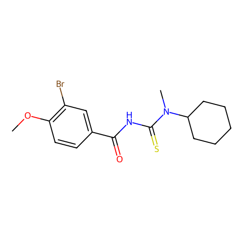 3-bromo-N-[cyclohexyl(methyl)carbamothioyl]-4-methoxybenzamide structure