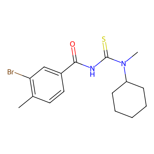 3-bromo-N-[cyclohexyl(methyl)carbamothioyl]-4-methylbenzamide structure