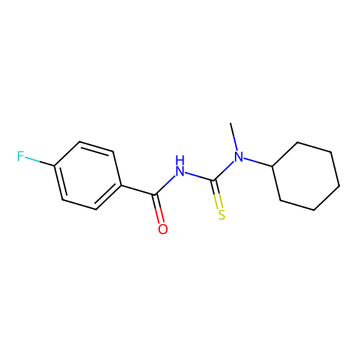 N-[cyclohexyl(methyl)carbamothioyl]-4-fluorobenzamide structure