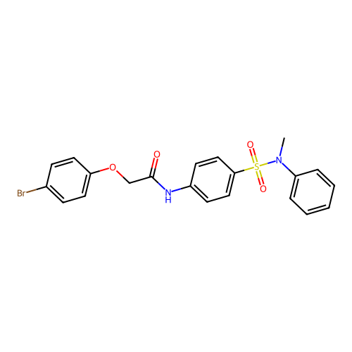 2-(4-bromophenoxy)-N-[4-[methyl(phenyl)sulfamoyl]phenyl]acetamide structure