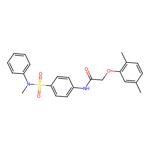 2-(2,5-dimethylphenoxy)-N-[4-[methyl(phenyl)sulfamoyl]phenyl]acetamide structure