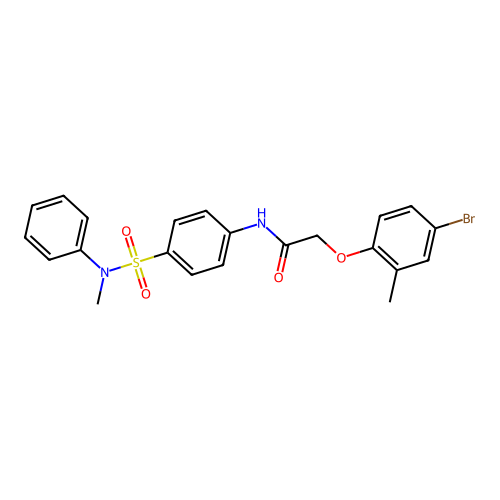 2-(4-bromo-2-methylphenoxy)-N-[4-[methyl(phenyl)sulfamoyl]phenyl]acetamide structure