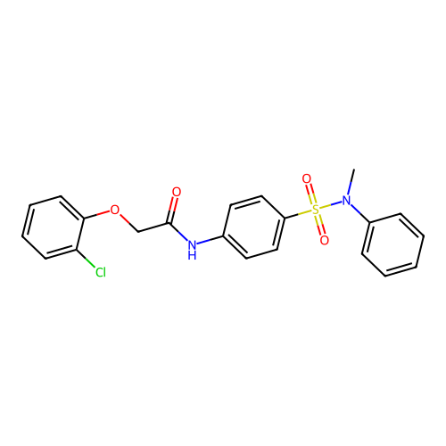 2-(2-chlorophenoxy)-N-[4-[methyl(phenyl)sulfamoyl]phenyl]acetamide structure