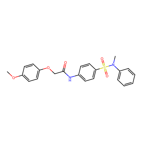 2-(4-methoxyphenoxy)-N-{4-[(methylanilino)sulfonyl]phenyl}acetamide structure
