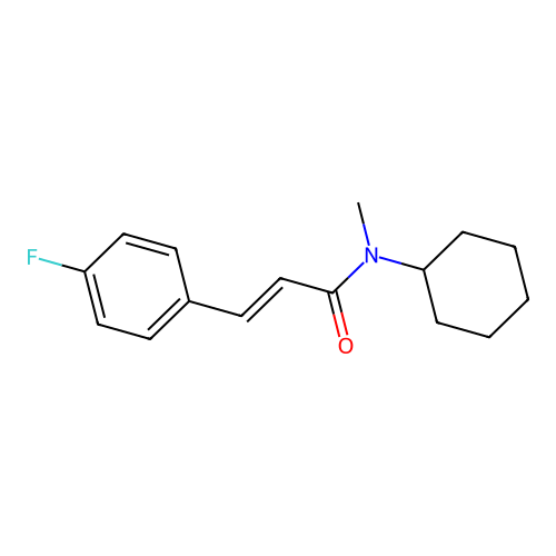 N-cyclohexyl-3-(4-fluorophenyl)-N-methylacrylamide structure