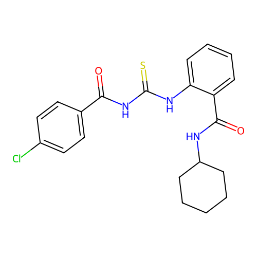 2-[(4-chlorobenzoyl)carbamothioylamino]-N-cyclohexylbenzamide structure