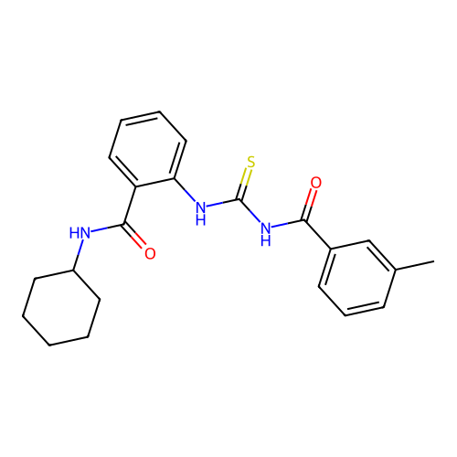 N-cyclohexyl-2-[(3-methylbenzoyl)carbamothioylamino]benzamide structure
