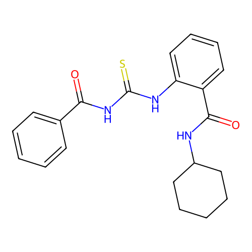 2-(benzoylcarbamothioylamino)-N-cyclohexylbenzamide structure