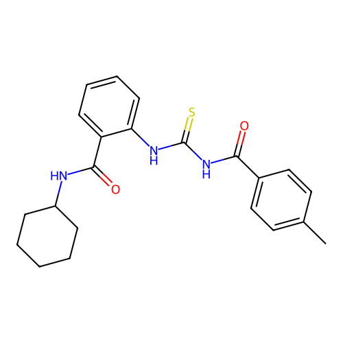 N-cyclohexyl-2-[(4-methylbenzoyl)carbamothioylamino]benzamide structure