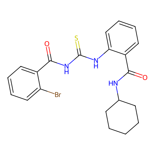 2-[(2-bromobenzoyl)carbamothioylamino]-N-cyclohexylbenzamide structure