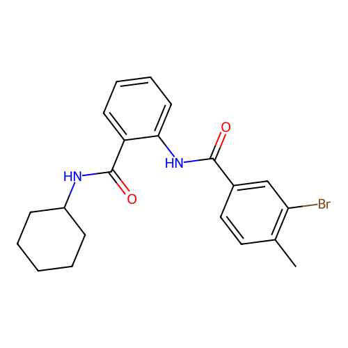 3-bromo-N-[2-(cyclohexylcarbamoyl)phenyl]-4-methylbenzamide structure