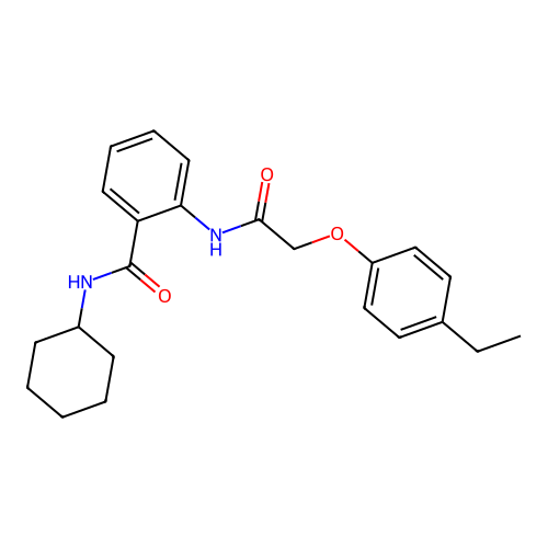 N-cyclohexyl-2-{[(4-ethylphenoxy)acetyl]amino}benzamide structure