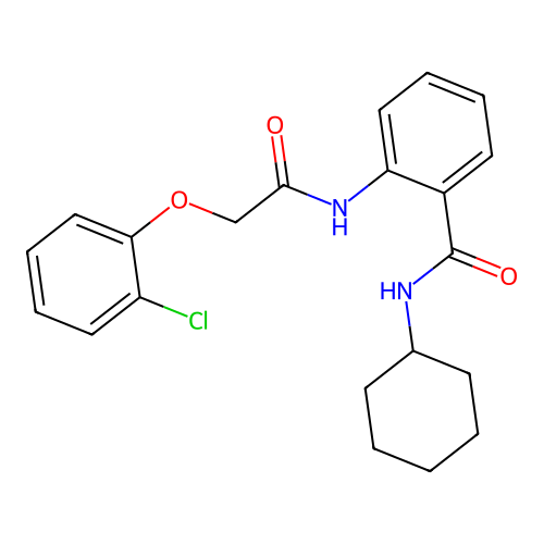2-{[(2-chlorophenoxy)acetyl]amino}-N-cyclohexylbenzamide structure