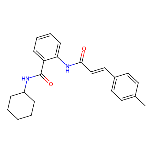 N-cyclohexyl-2-{[3-(4-methylphenyl)acryloyl]amino}benzamide structure